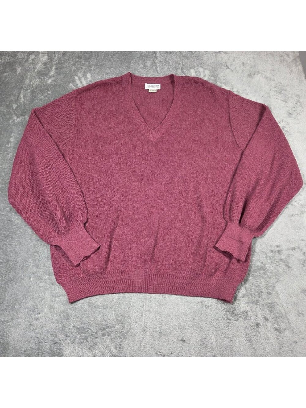 Tuttle Golf Sweater Mens XL Pink Alpaca V Neck Peruvian Quiet Luxury Pullover